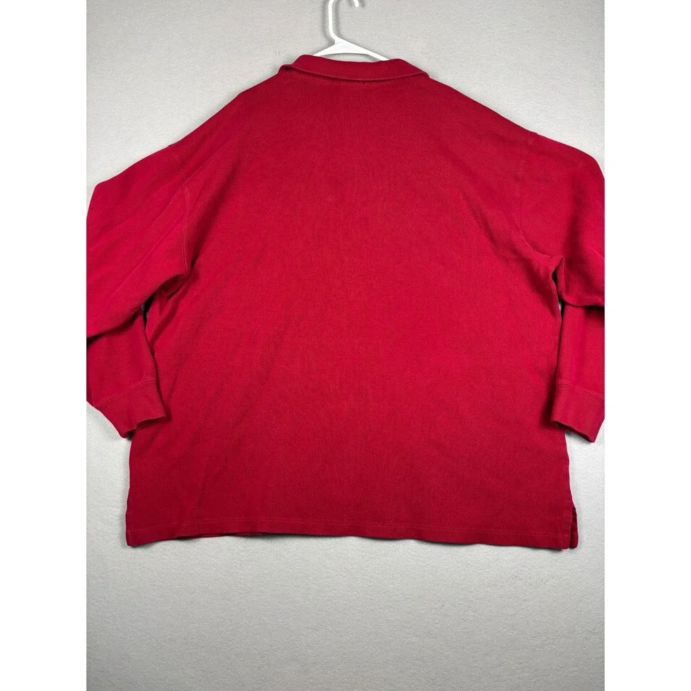 Vintage Polo Ralph Lauren Quarter-Zip Pullover Sweater 3XLT Red Cotton Tall